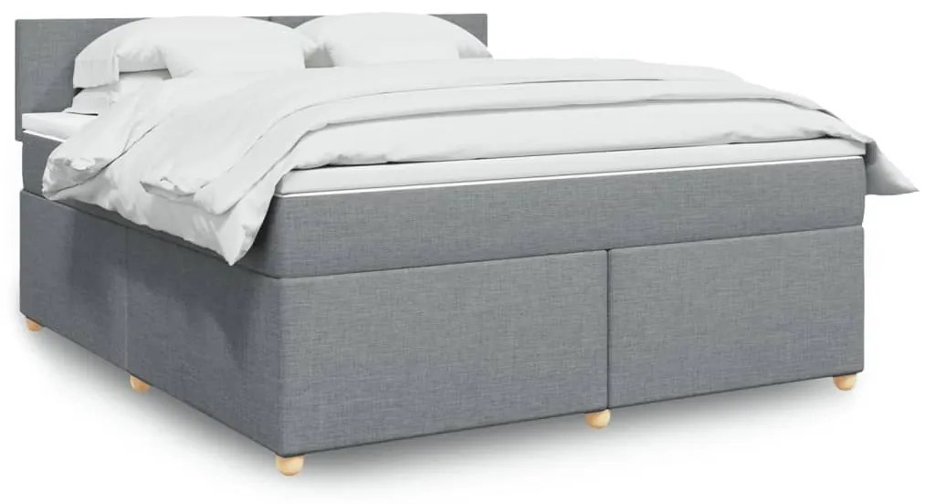 ΚΡΕΒΑΤΙ BOXSPRING ΜΕ ΣΤΡΩΜΑ ΑΝΟΙΧΤΟ ΓΚΡΙ 180X200 ΕΚ. ΥΦΑΣΜΑΤΙΝΟ 3289052