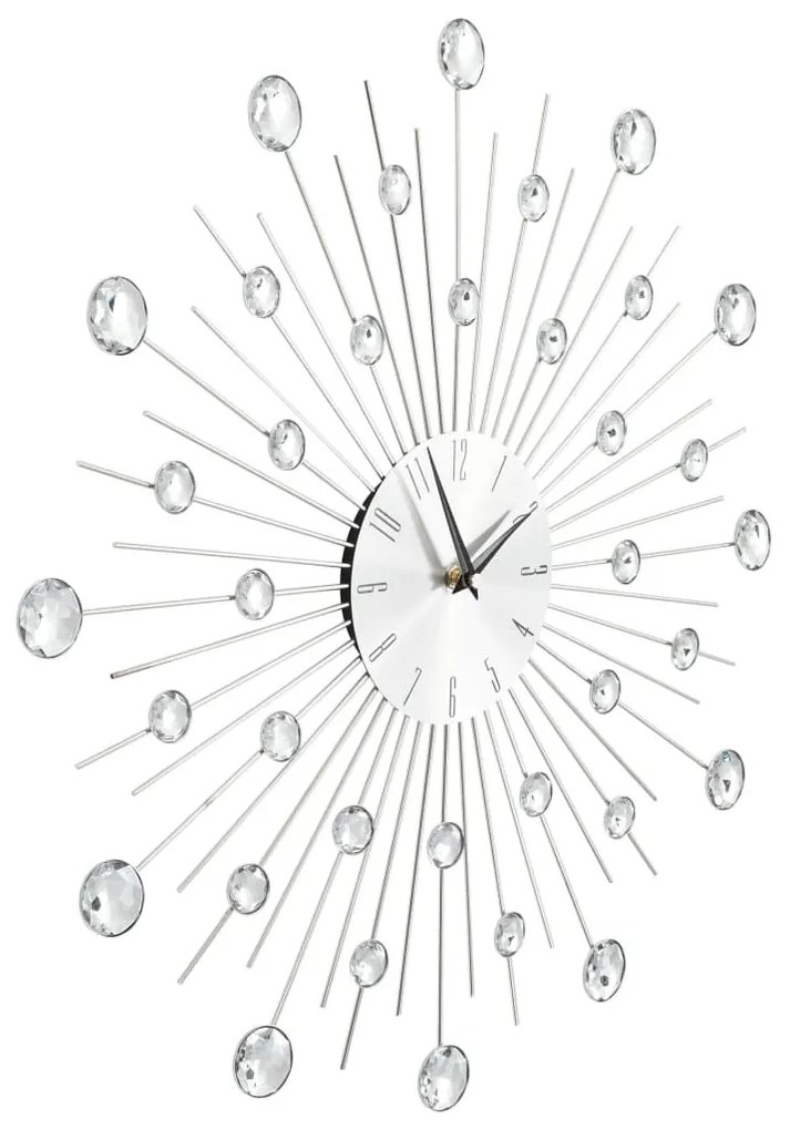 Ρολόι Τοίχου Μοντέρνο 50 εκ. με Μηχανισμό Quartz - Ασήμι