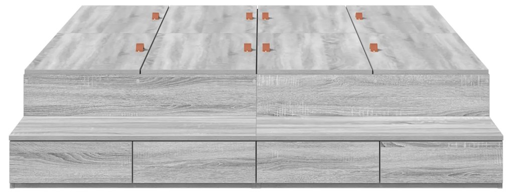 vidaXL Κρεβάτι Αποθήκης Γκρι Sonoma 160x200 εκ