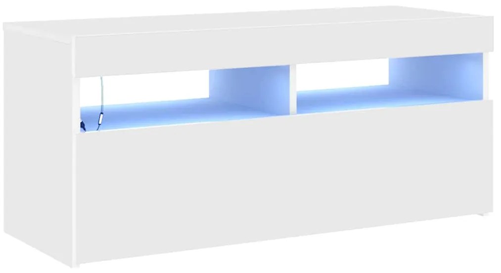 vidaXL Έπιπλο Τηλεόρασης με LED Λευκό 90 x 35 x 40 εκ.