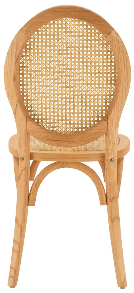 Καρέκλα TINSLEY Ξύλινη με Οβάλ πλάτη και Rattan Φυσικό 45x50x97εκ. 45x50x97 εκ.