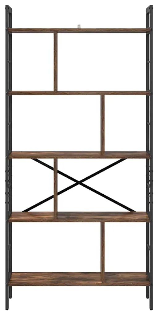 vidaXL Ράφι Βιβλίων Καπνιστό Δρύς 75 x 30 x 156 εκ. Επεξεργασμένο ξύλο