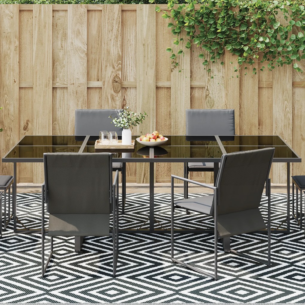 vidaXL Χαλί εξωτερικού χώρου Μαύρο και λευκό 300 x 400 cm PP