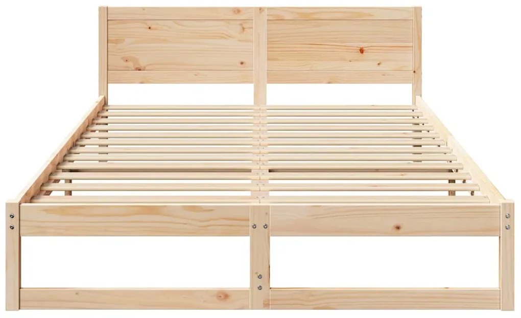 vidaXL Σκελετός Κρεβατιού Καφέ 140 x 200 cm Μασίφ ξύλο πεύκου