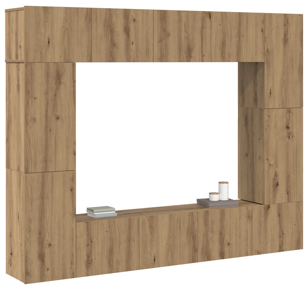vidaXL Σετ επίπλου τηλεόρασης 8 pcs artisan δρυς 80 x 30 x 30 εκ