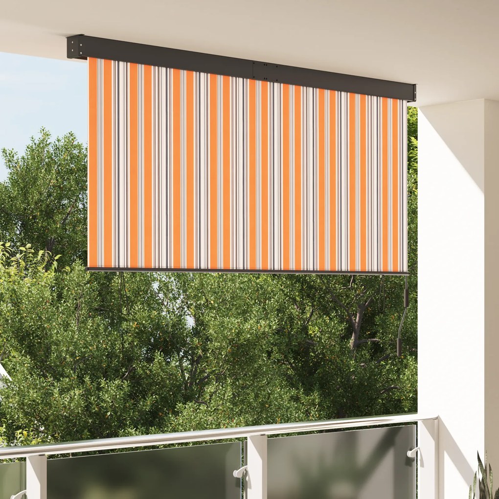 vidaXL Εξωτερικό ρολό Striped Κίτρινο και μπλε 200 x 250 εκ. ύφασμα