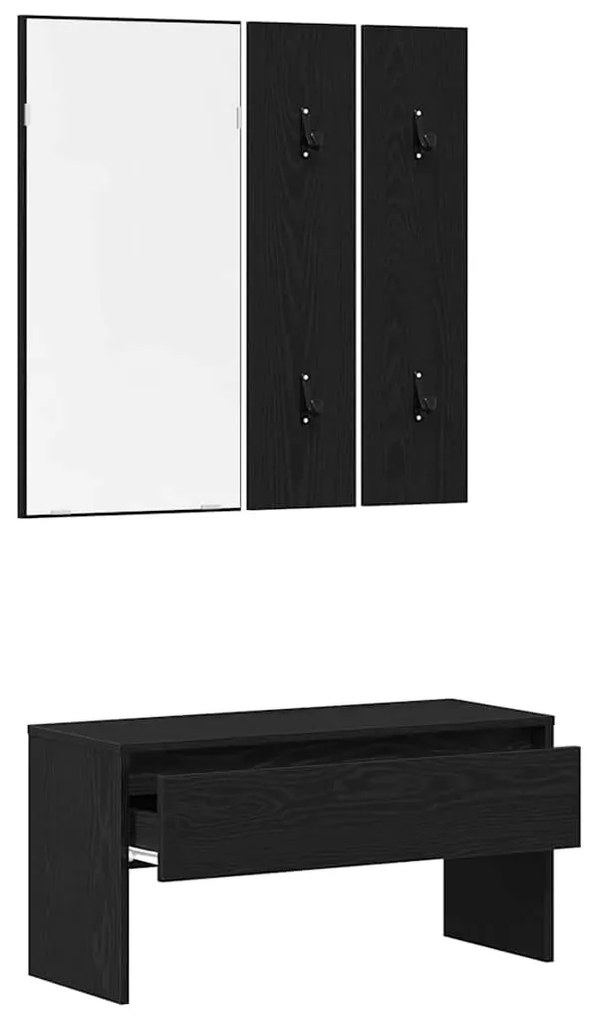 vidaXL Σετ Επίπλων Διάδρομου 4 pcs Μαύρη δρυς 80 x 30.5 x 40 εκ