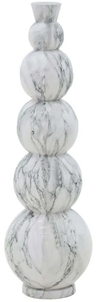 Βάζο Lopel 287-000016 Φ26x87cm Marble Effect White Inart Μέταλλο