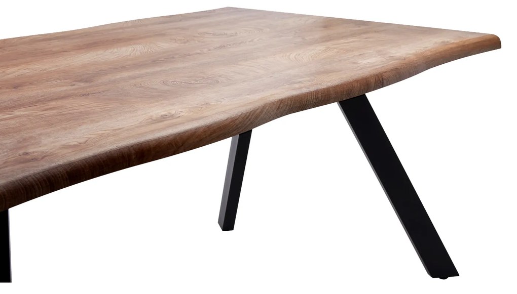 Τραπέζι Τραπεζαρίας AOSA Honey Maple/Μαύρο MDF/Μέταλλο 180x90x76cm - 14320045