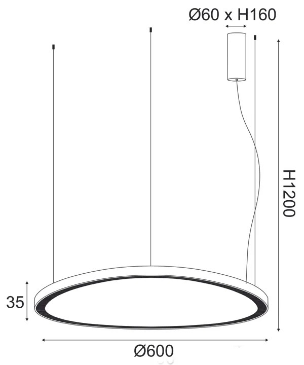 ΚΡΕΜΑΣΤΟ ΦΩΤΙΣΤΙΚΟ LED 54W 3000K 4000LM HARMONY ΧΡΥΣΟ ΑΛΟΥΜΙΝΙΟ IP20 D60XH120CM - BR97LEDP60GD - 51W - 100W - BR97LEDP60GD