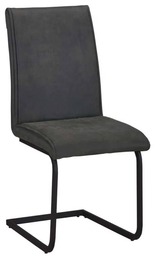 Καρέκλα Μεταλλική TORY Μαύρη/Ύφασμα Suede Ανθρακί 43x56x95cm (Σετ 4 ΤΕΜ)