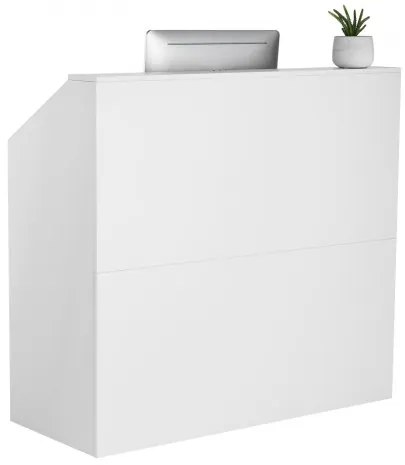 VEVOR Reception Desk Rectangular Front Counter Table 46.46 in White Office Table