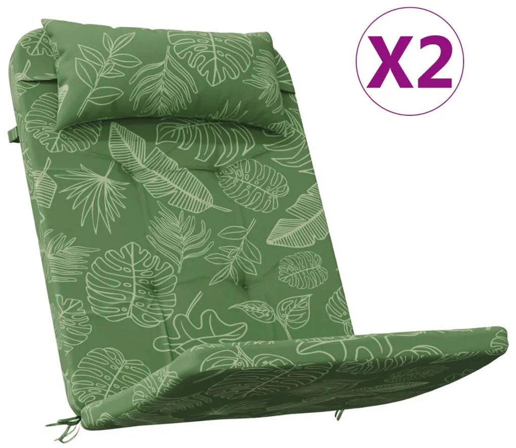 vidaXL Μαξιλάρια Καρέκλας Adirondack 2 τεμ. Σχ. Φύλλα Ύφασμα Oxford