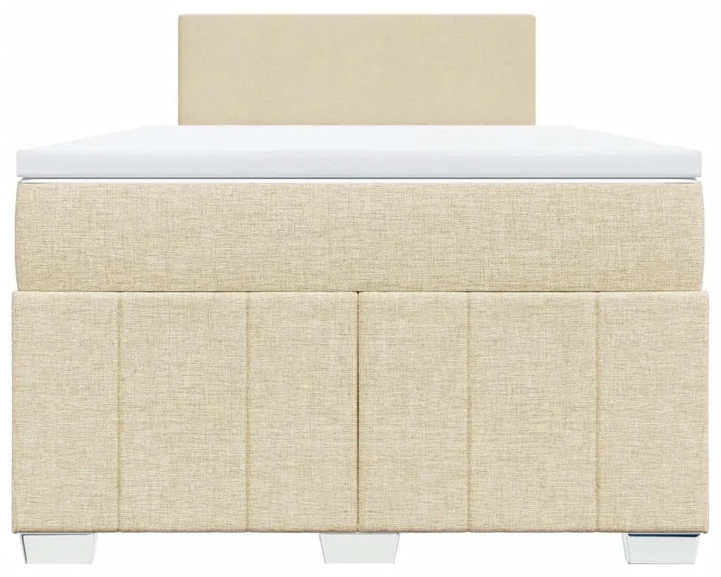 vidaXL Κρεβάτι Boxspring με Στρώμα Κρεμ 120x190 εκ. Υφασμάτινο