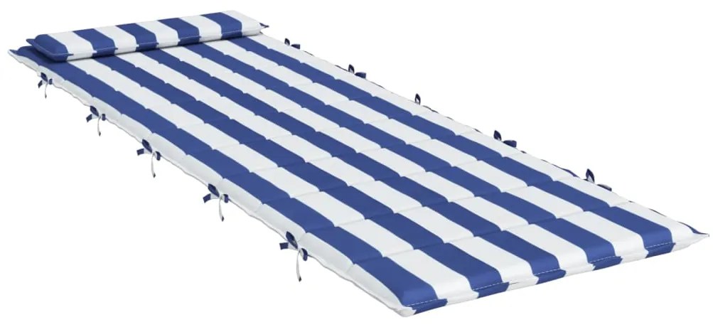 vidaXL Μαξιλάρι Ξαπλώστρας Μπλε&Λευκό Ριγέ 180x60x4 εκ. Ύφασμα Oxford