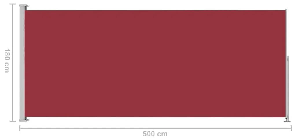 Σκίαστρο Πλαϊνό Συρόμενο Βεράντας Κόκκινο 180 x 500 εκ. - Κόκκινο