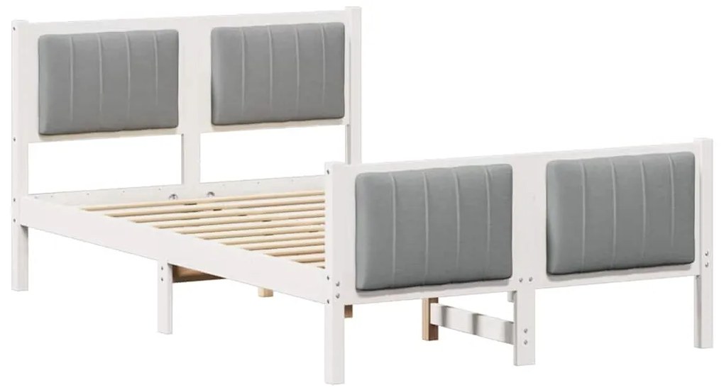 vidaXL Σκελετός Κρεβατιού Λευκό και ανοιχτό γκρι 120 x 190 cm