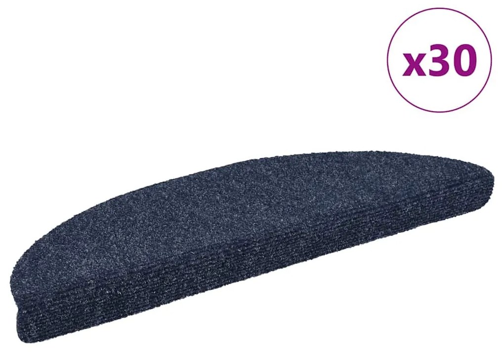 vidaXL Πατάκια Σκάλας Αυτοκόλλητα 30 τεμ. Μπλε 56 x 17 x 3 εκ.