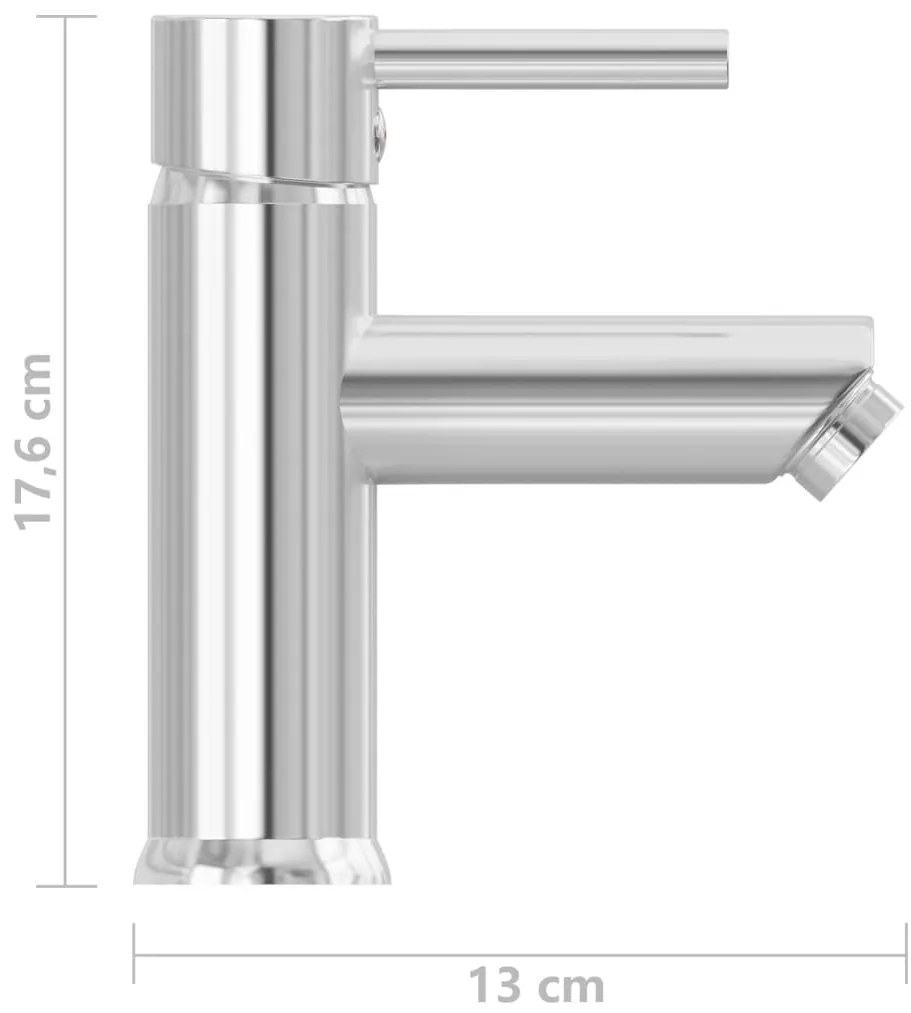vidaXL Μπαταρία Νιπτήρα Μπάνιου Χρωμέ Φινίρισμα 130 x 176 χιλ.