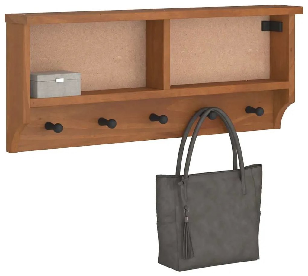 Επίτοιχη κρεμάστρα παλτών SANDNES 87x12x35 εκ. Πεύκο μασίφ ξύλο