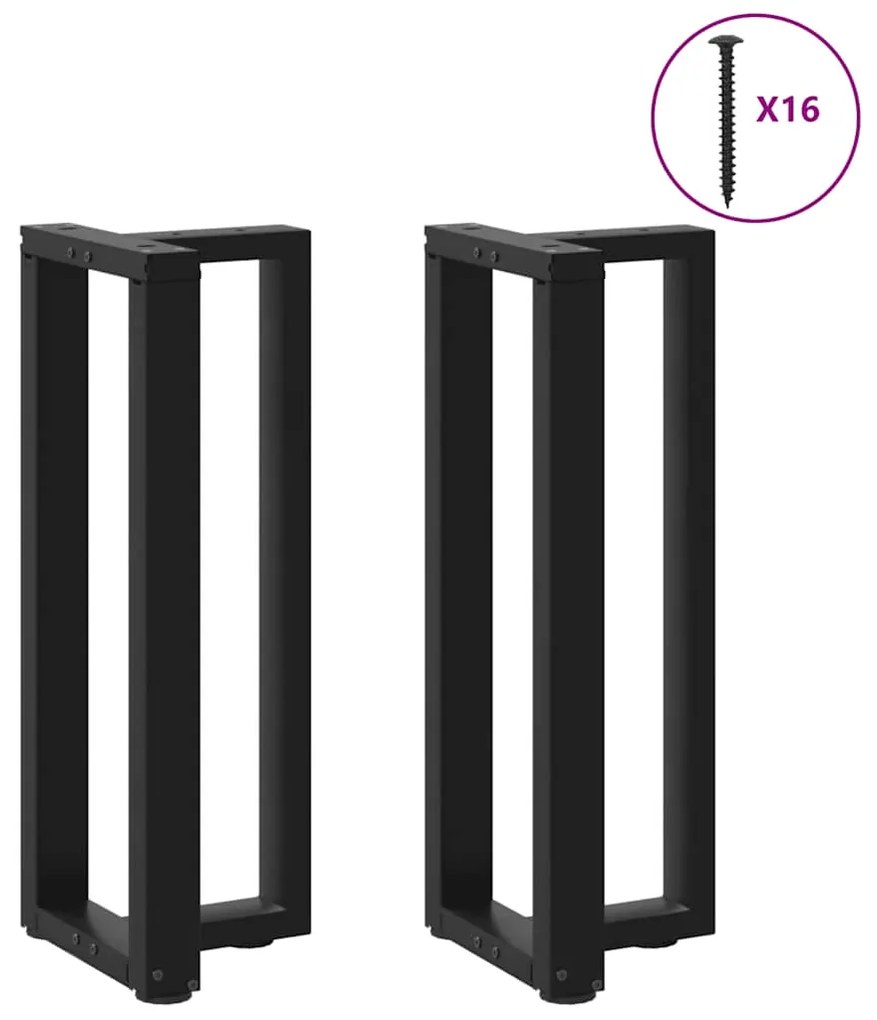 vidaXL Πόδια Κονσόλας σε Σχήμα Τ, 2 τεμ. Μαύρο 25x28x(72-73) εκ. Ατσάλι