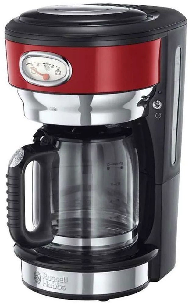 Καφετιέρα Γαλλικού Retro 21700-56 1,25lt 1000W Black-Red Russell Hobbs Ανοξείδωτο Ατσάλι