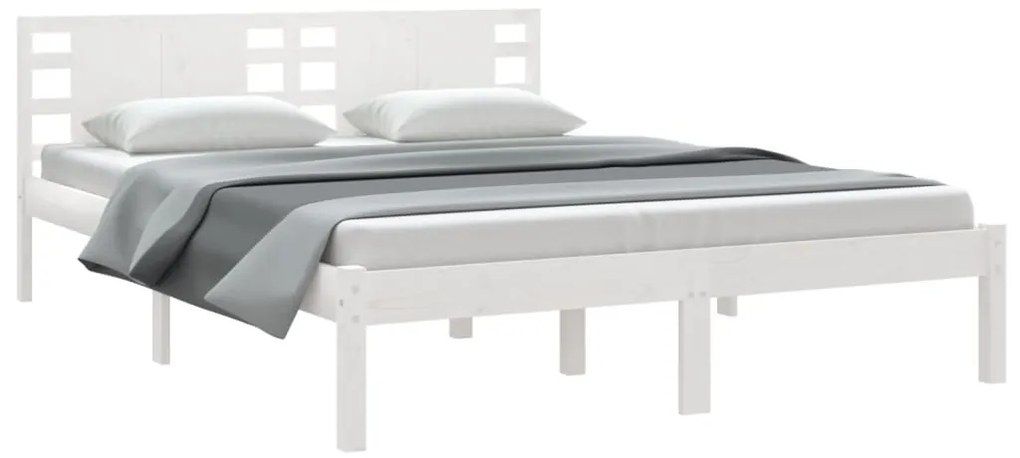 vidaXL Σκελετός Κρεβ. Χωρίς Στρώμα Λευκό 120x200 εκ Μασίφ Πεύκο