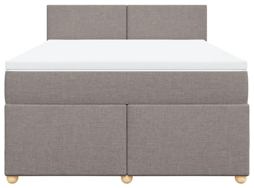 Κρεβάτι Boxspring με Στρώμα Taupe 140x190 εκ. Υφασμάτινο - Μπεζ-Γκρι