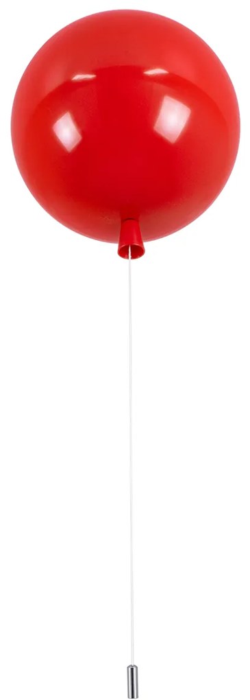 GloboStar BALLOON 00652 Μοντέρνο Παιδικό Φωτιστικό Οροφής Μονόφωτο Κόκκινο Πλαστικό Μπάλα Φ30 x Υ33cm