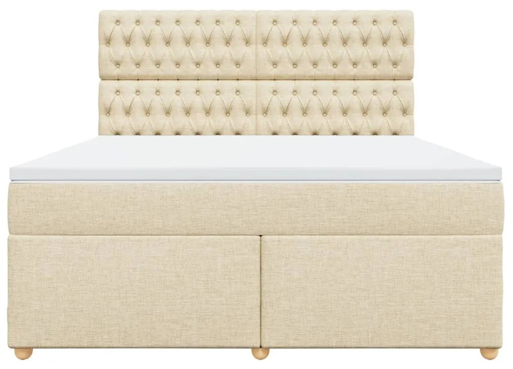 ΚΡΕΒΑΤΙ BOXSPRING ΜΕ ΣΤΡΩΜΑ ΚΡΕΜ 180X200 ΕΚ. ΥΦΑΣΜΑΤΙΝΟ 3291371