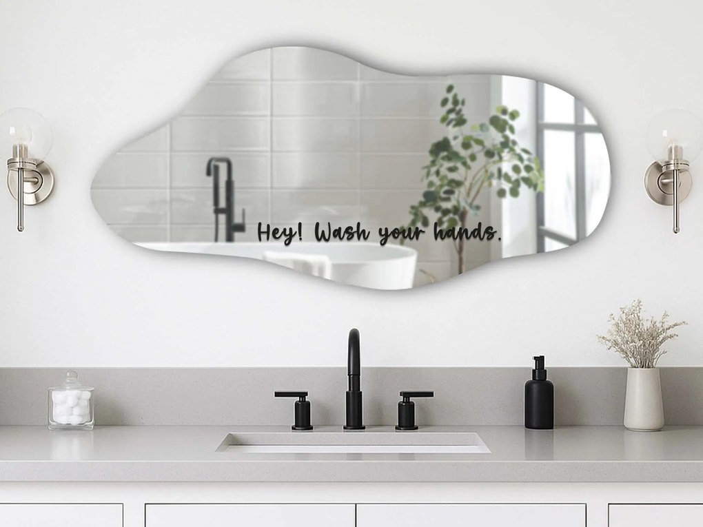 Αυτοκόλλητο για καθρέφτη S32 – Hey! Wash your hands.