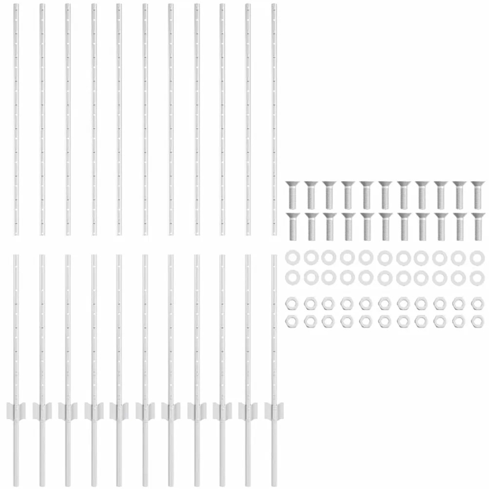 vidaXL Στύλοι Περίφραξης 22 pcs Ασημί 140 cm Γαλβανισμένος χάλυβας