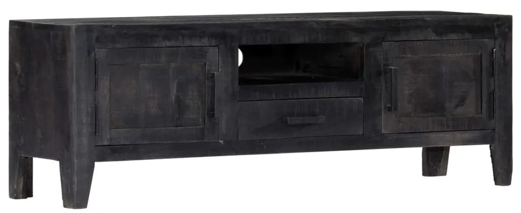 vidaXL Έπιπλο Τηλεόρασης Μαύρο 118 x 30 x 40 εκ. από Μασίφ Ξύλο Μάνγκο