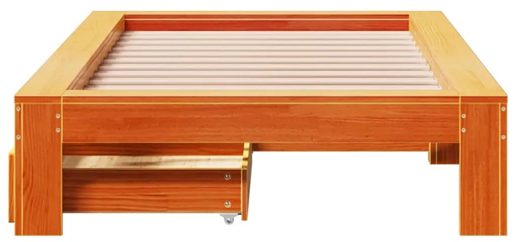 vidaXL Σκελετός Κρεβ. Χωρίς Στρώμα Καφέ Κεριού 75x190 εκ Μασίφ Πεύκο