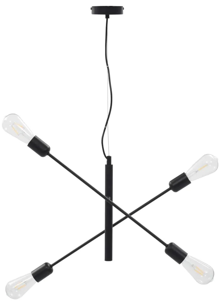 vidaXL Φωτιστικό Οροφής με Λαμπτήρες Filament 2 W Μαύρο Ε27
