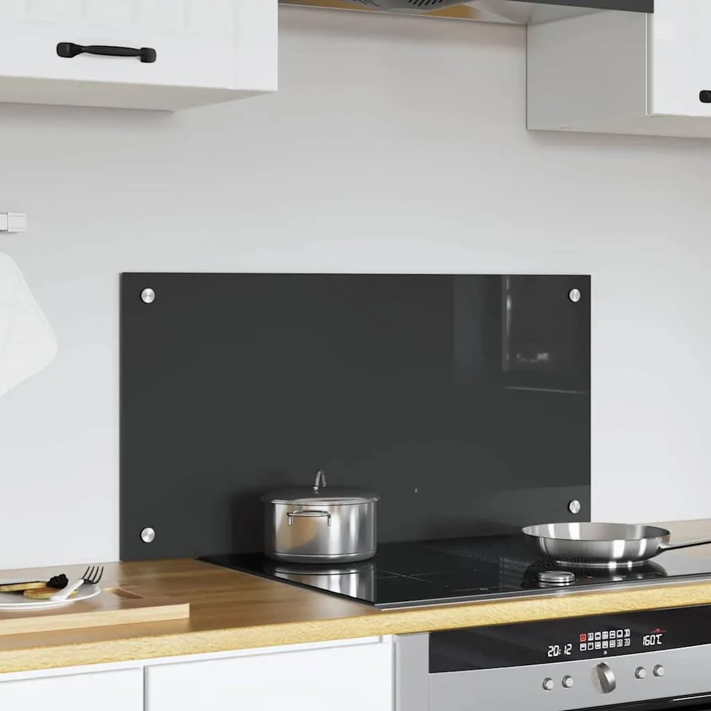 vidaXL Πίσω Πάνελ Κουζίνας Σκούρο γκρι 80 x 40 x 0.6 εκ.