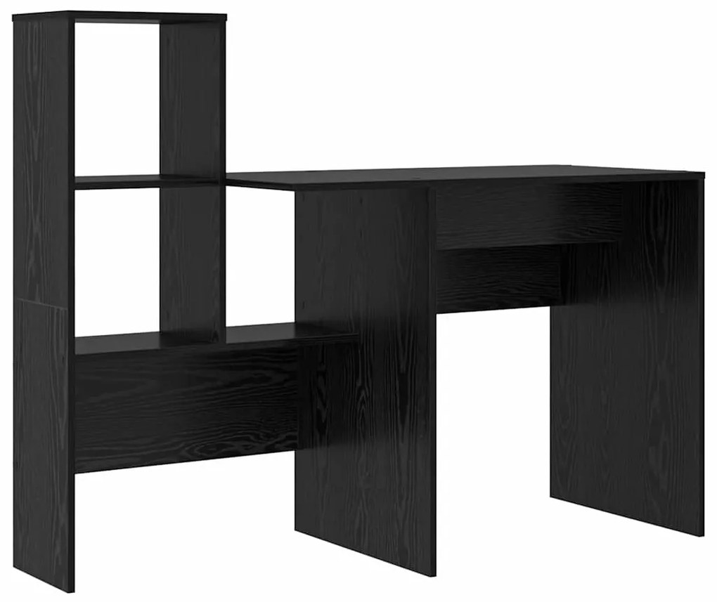 vidaXL Γραφείο Μαύρη δρυς 131.5 x 50 x 106.5 εκ. Επεξεργασμένο ξύλο