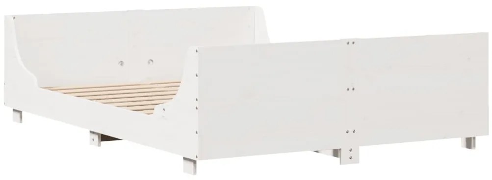 vidaXL Σκελετός Κρεβ. Χωρίς Στρώμα Λευκό 120x190 εκ Μασίφ Πεύκο