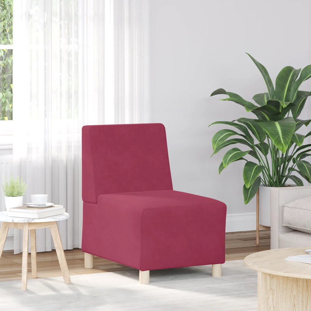 vidaXL Καναπέδες 3 pcs Μπορντό 55 x 74 x 82 εκ. Βελούδο
