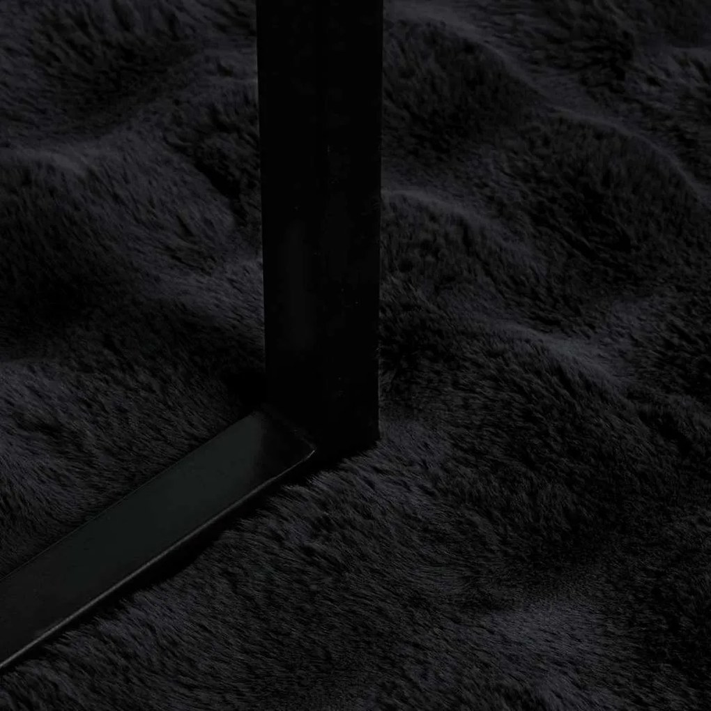 vidaXL Ψεύτικη κουβέρτα από κουνέλι 4 pcs Μαύρο 220 x 240 cm