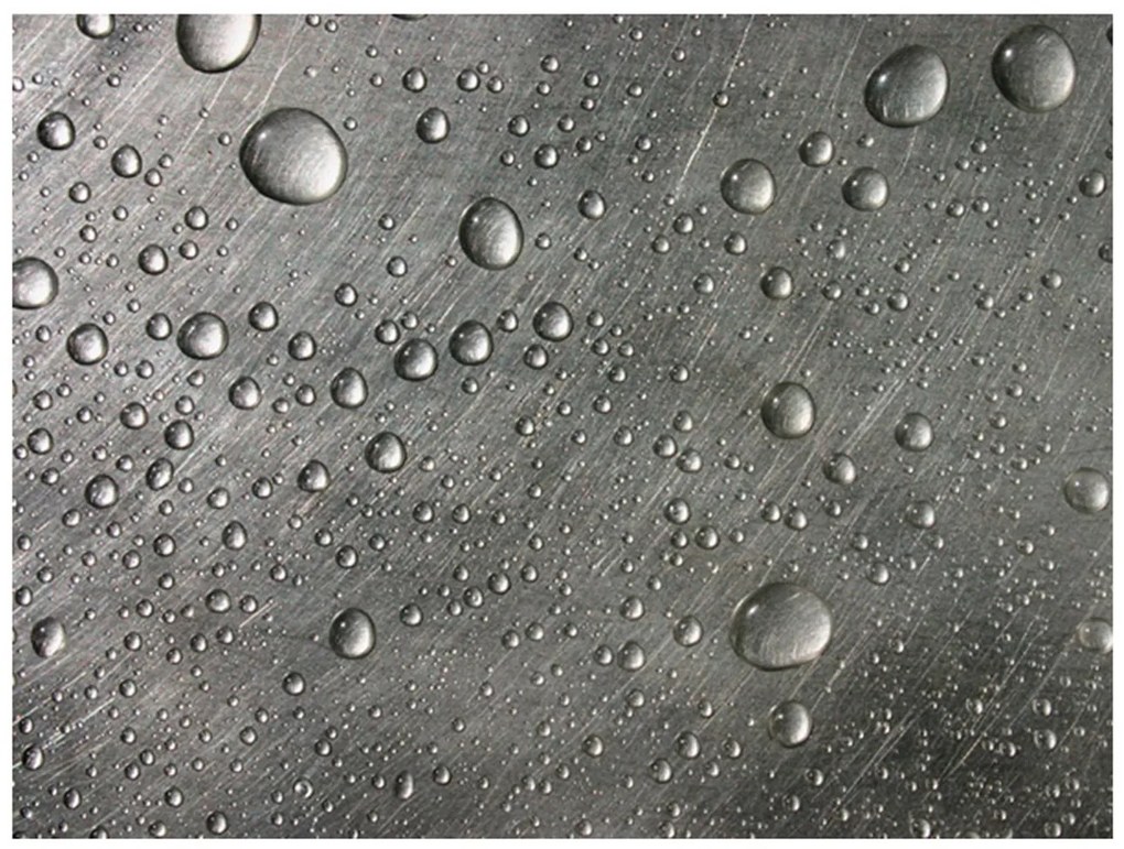 Φωτοταπετσαρία - Steel surface with water drops 200x154