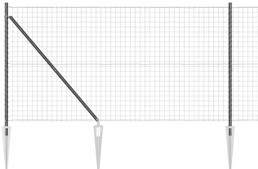 vidaXL Φράχτης με Στήλες. Γκρι 1.2 x 25 m Ατσάλι