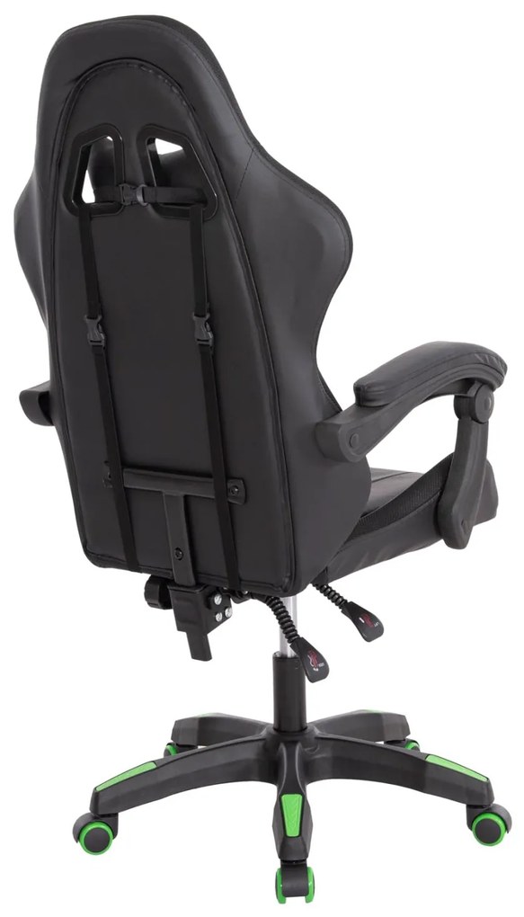 ΠΟΛΥΘΡΟΝΑ GAMING DARREN ΜΑΥΡΟ-ΠΡΑΣΙΝΟ PVC & NYLON 51x49x125Υεκ.