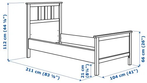 HEMNES σκελετός κρεβατιού, 90X200 cm 890.195.72