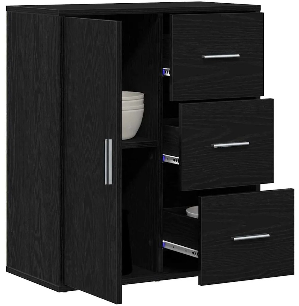 vidaXL Πλαϊνό γραφείο Μαύρη Οξυά 60 x 31 x 70 εκ Επεξεργασμένο ξύλο