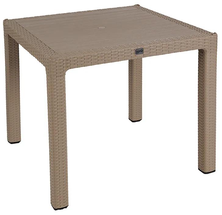 Τραπέζι Explore pakoworld με UV protection PP cappucino 90x90x73.5εκ - Πολυπροπυλένιο - 253-000032