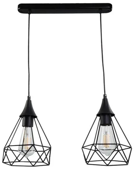 Κρεμαστό Φωτιστικό Οροφής 2XE27 Φ40 Inlight-4024-2-BL-RAIL-Μαύρο 4024-2-BL-RAIL