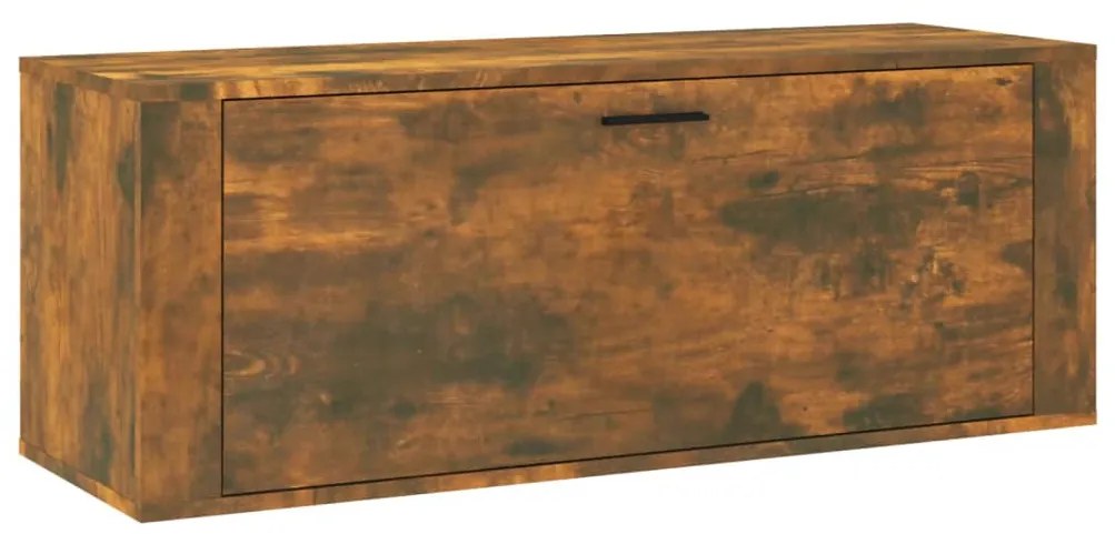 vidaXL Παπουτσοθήκη Επιτοίχια Καπνιστή Δρυς 100x35x38 εκ. Επεξ. Ξύλο