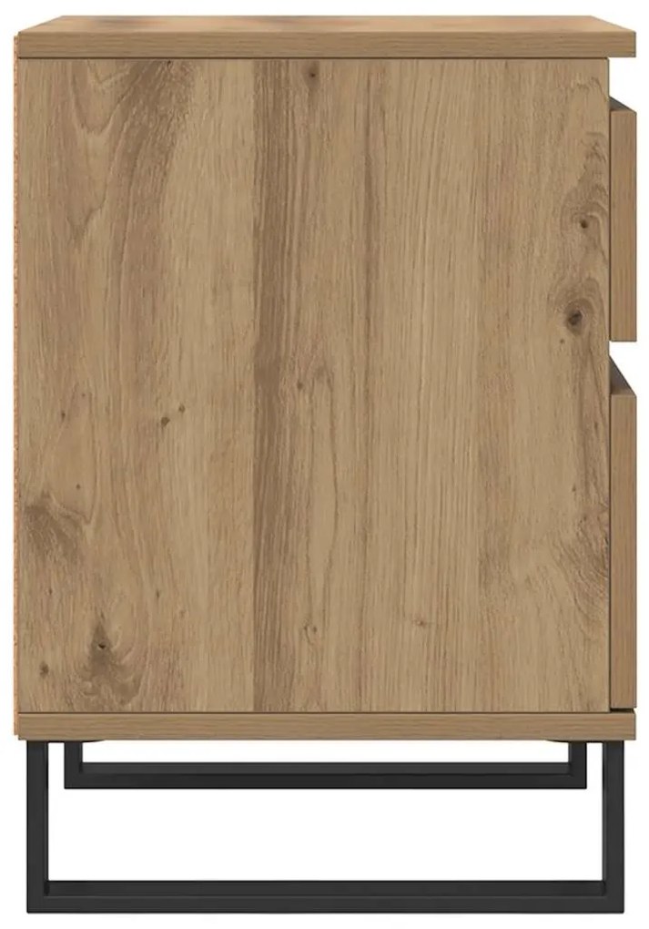 vidaXL Κομοδίνα 2 τεμ. τεχνίτης Δρυς 40 x 35 x 50 εκ. από Επεξεργ Ξύλο