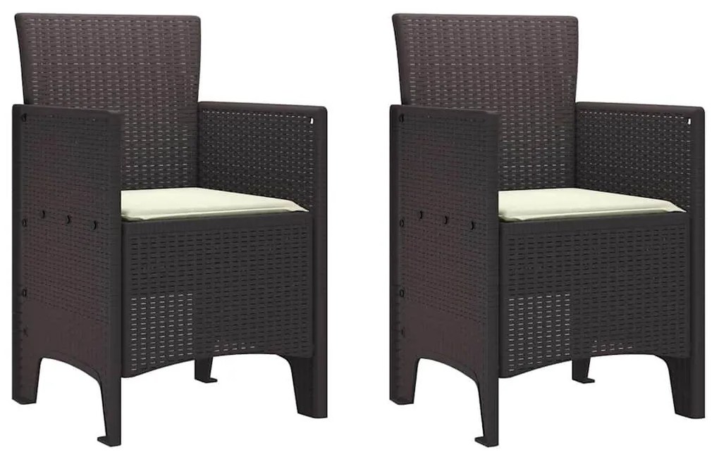 vidaXL Σέτ φαγητού για κήπο 3 pcs Καφέ Rattan Polt